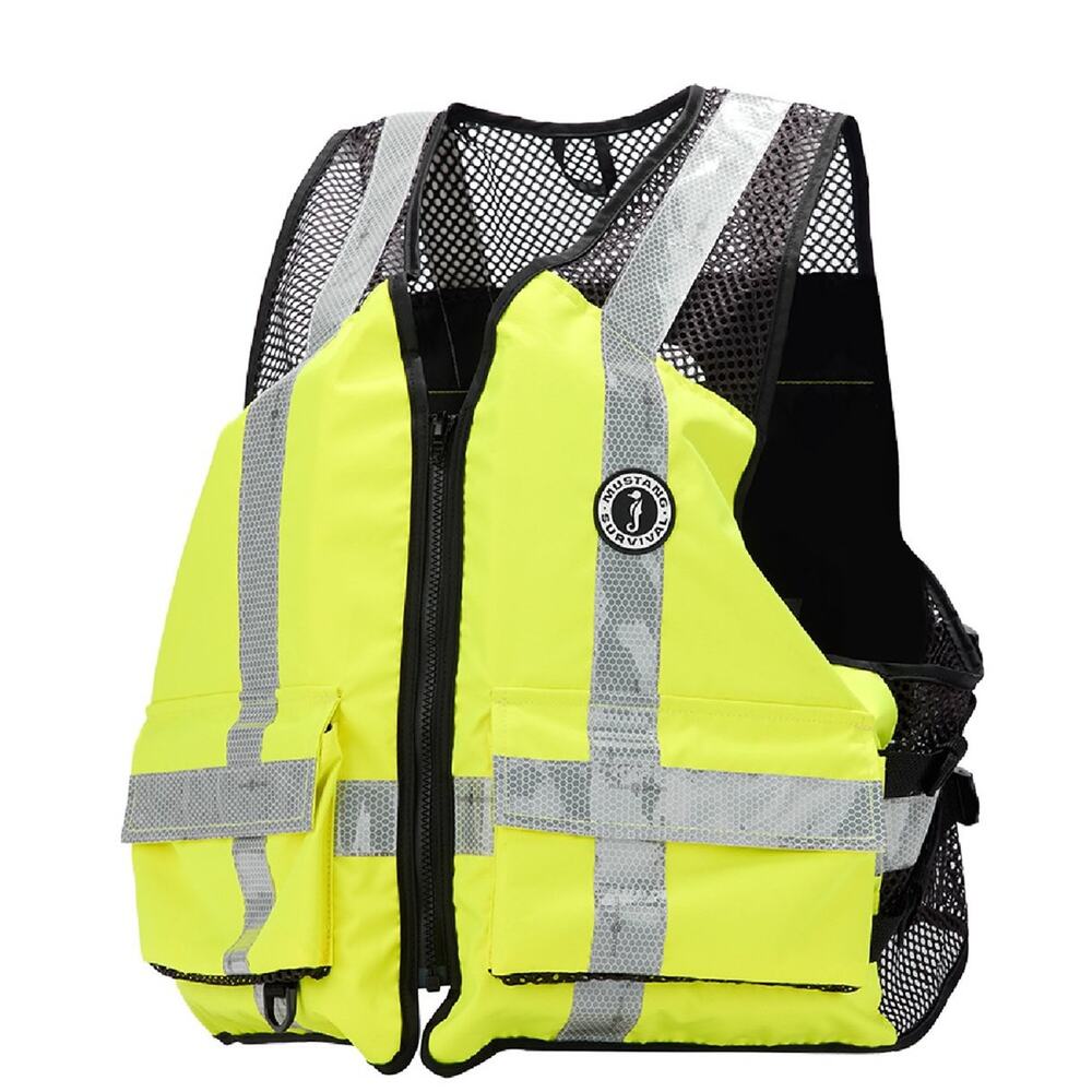 Mustang Industrial Mesh Vest - Hi-Vis Fluorescent Yellow Green - Small/Medium